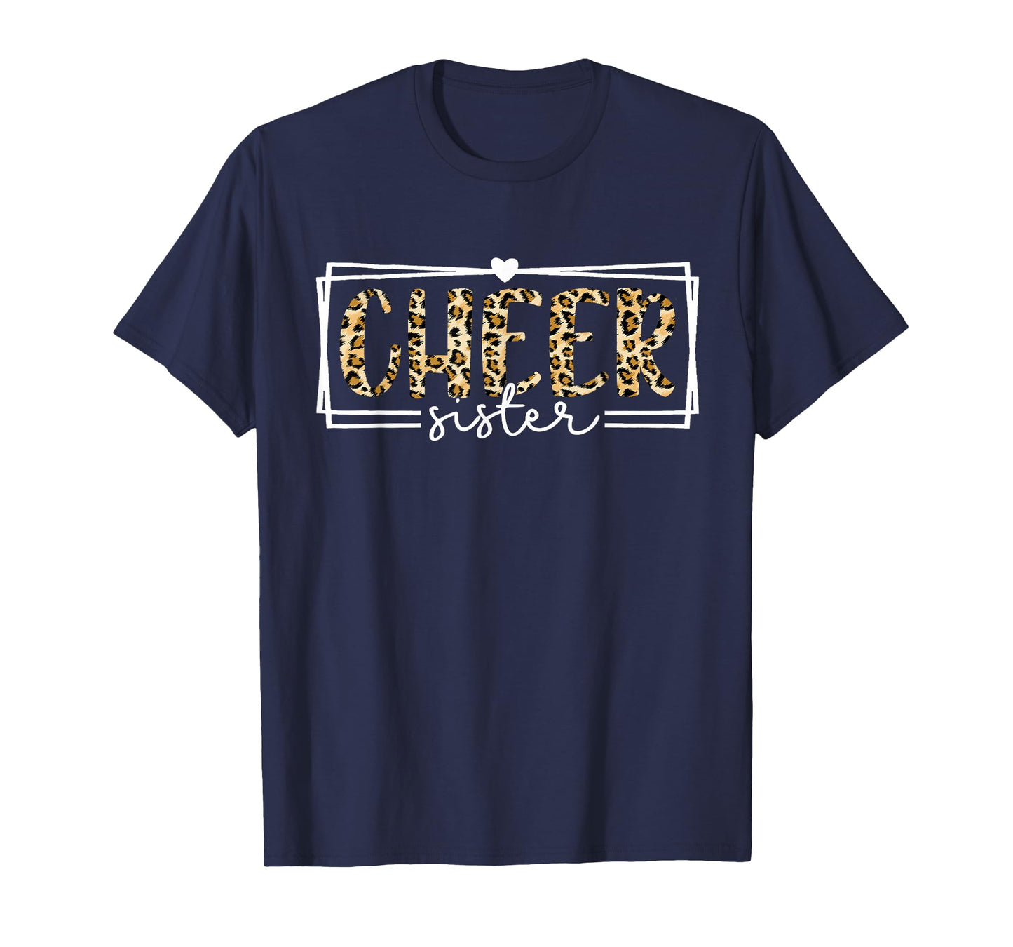 Cheer Sister Leopard Cheerleader Girl Cheerleading Game Day T-Shirt