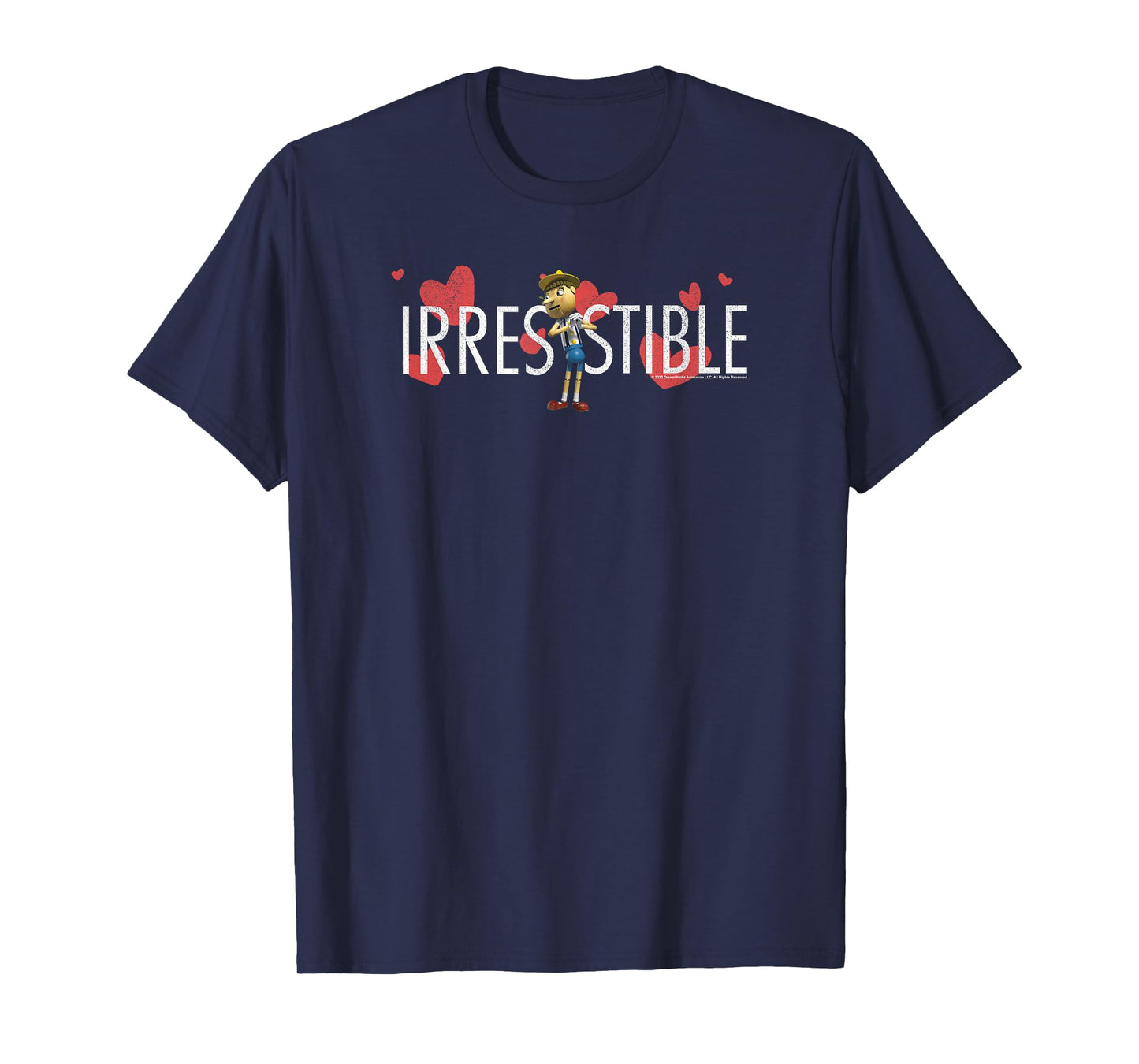 Shrek Valentine's Day Pinocchio Irresistible Dancing Hearts T-Shirt