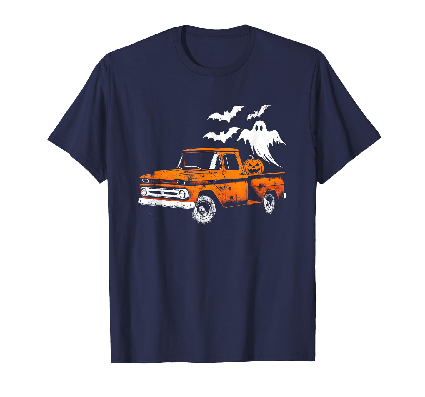 Jack O' Lantern Pickup Truck - Creepy Ghosts Halloween Lover T-Shirt