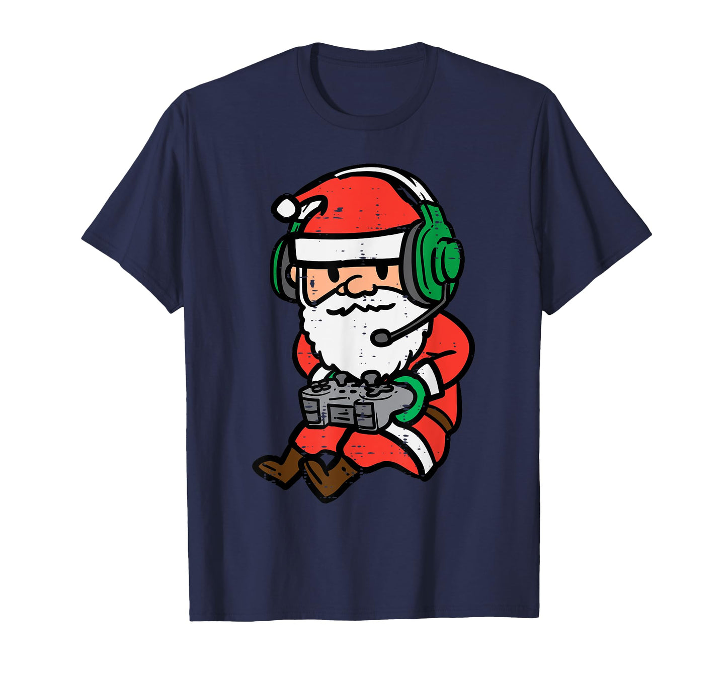 Christmas Gamer Santa Xmas Gaming Men Boys Kids Youth Teen T-Shirt