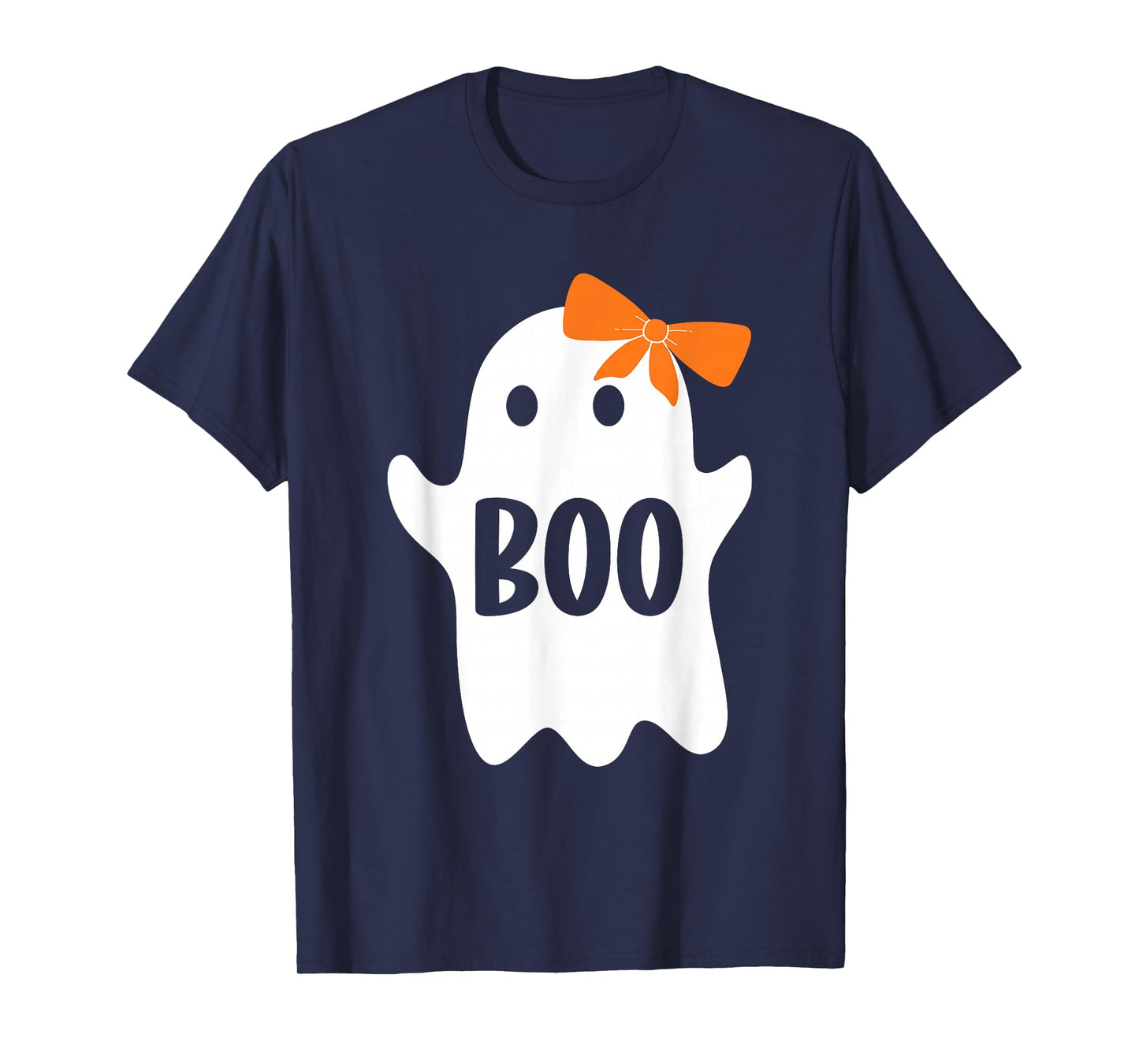 Cute Ghost with Bow, Boo Halloween Monster Kids Adults T-Shirt