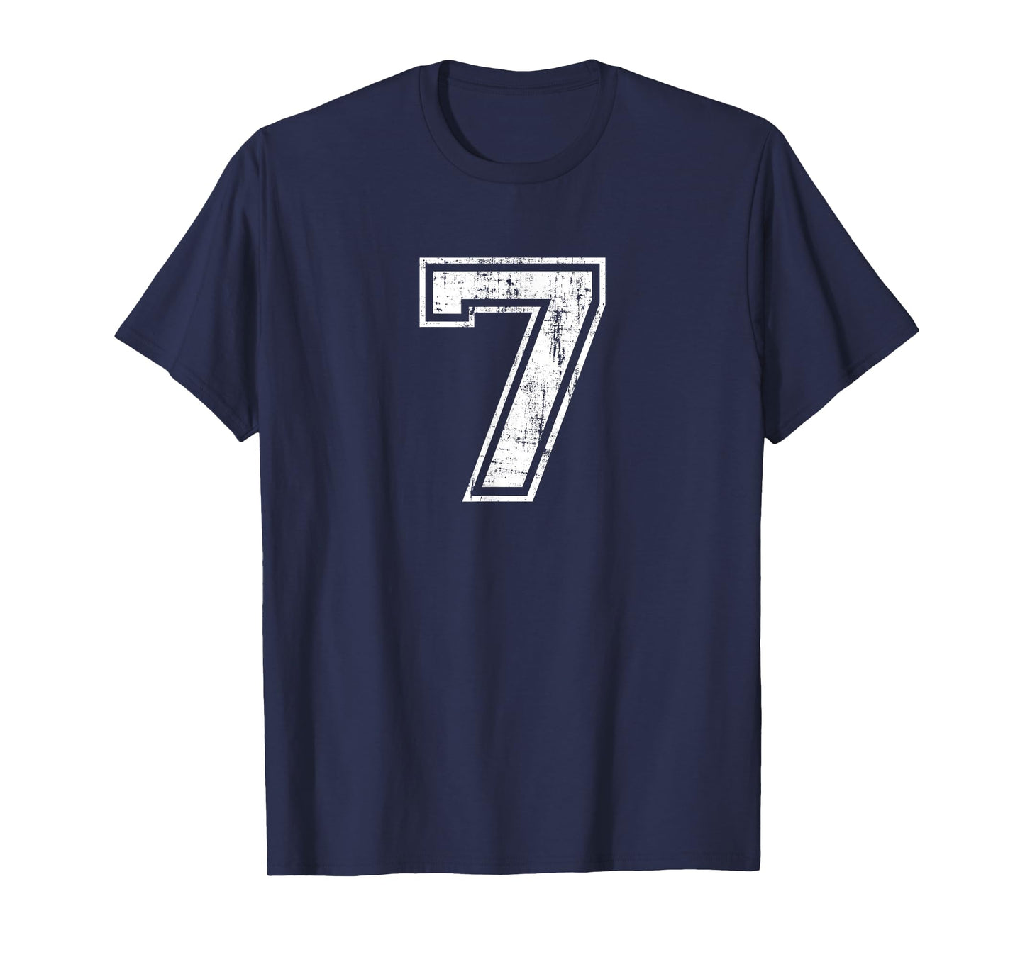 Number 7 Distressed Vintage Seven Sports Training Practice T-Shirt