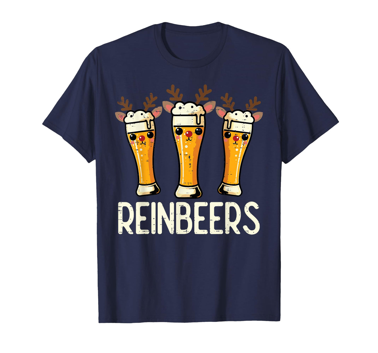 Christmas Reinbeers Reindeer Funny Xmas Pun Dad Men Women T-Shirt