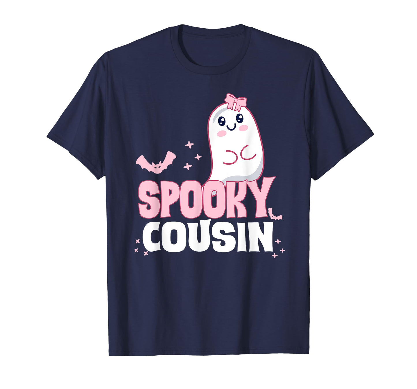 Spooky Cousin Family Cute Pink White Ghost Boo Halloween T-Shirt