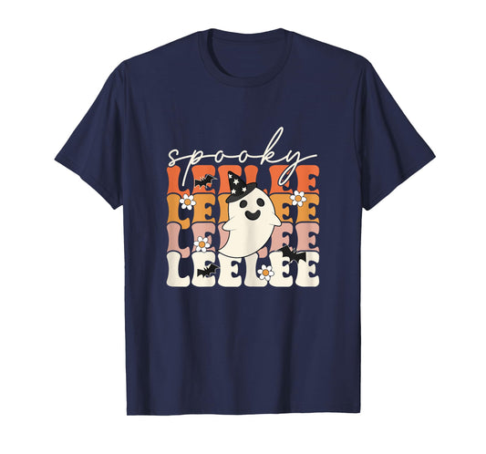 Spooky Leelee Funny Mom Halloween Ghost Witch Bat T-Shirt