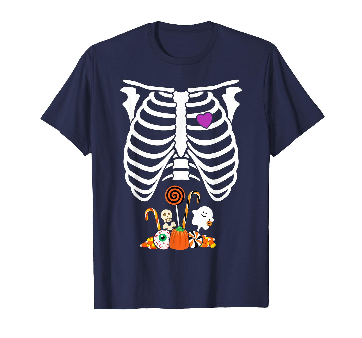 Halloween Candy Skeleton Rib Cage X-Ray Funny T-Shirt