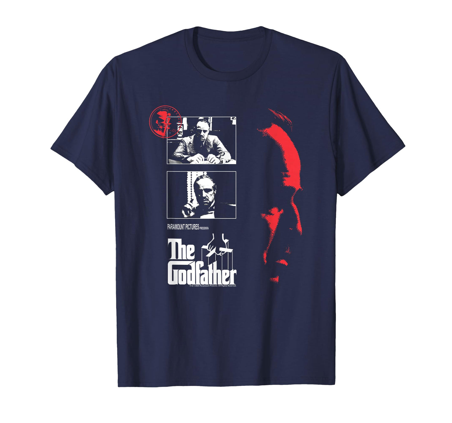 The Godfather Red Shadow Portrait Collage Mafia Movie T-Shirt