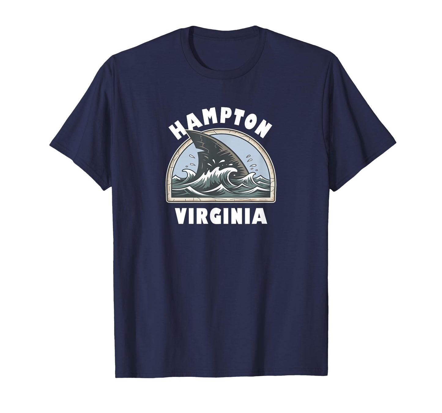 Hampton Virginia Shark Fin Beach Vacation Souvenir T-Shirt