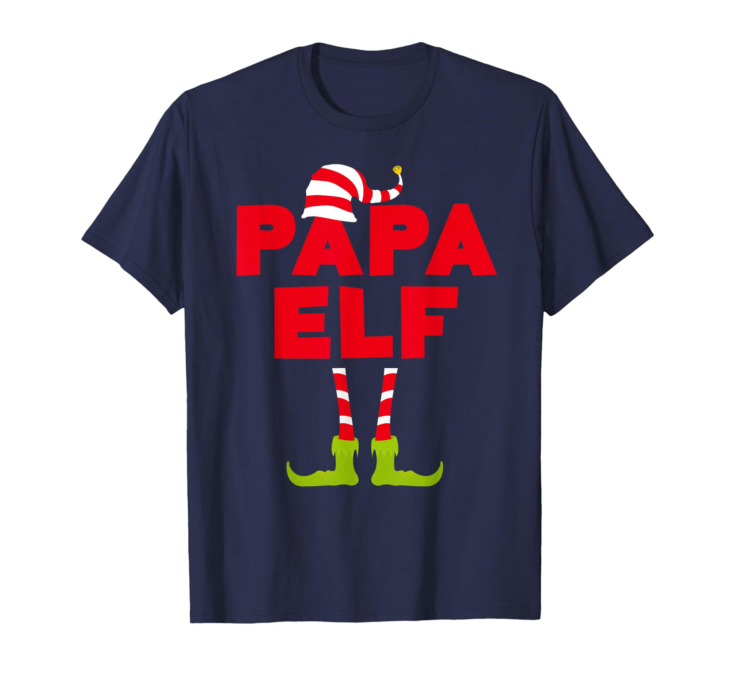 Papa Elf Shirt Men Matching Elf Papa Christmas Pajamas T-Shirt