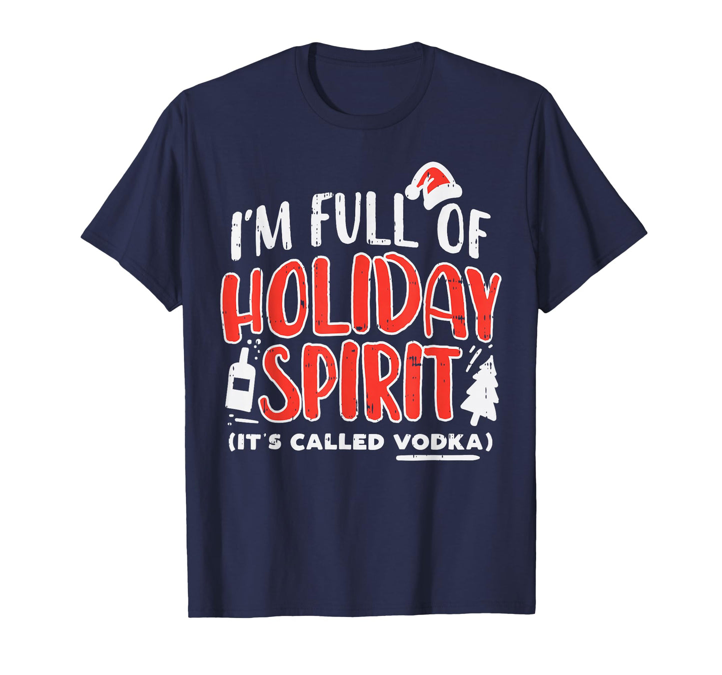 Holiday Spirit Vodka Funny Christmas Party Drinking PJ T-Shirt