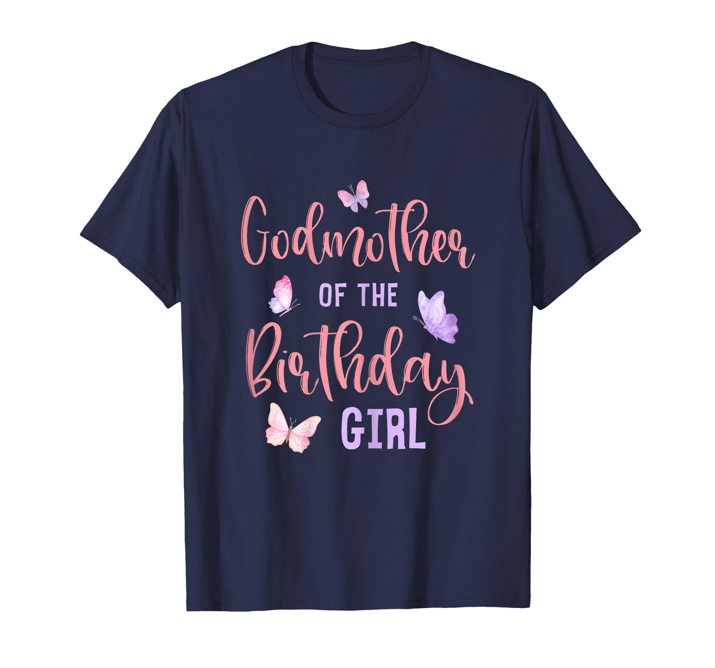 Godmother of Birthday Girl Butterfly Party Matching Family T-Shirt