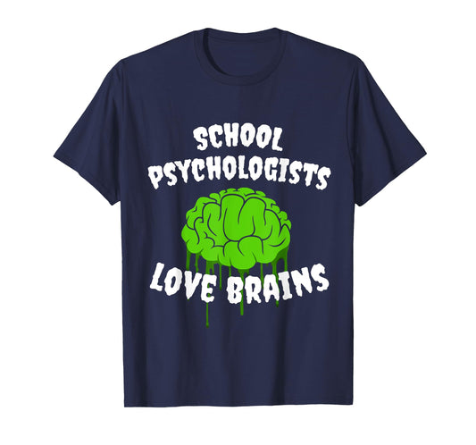 School Psychologists Love Brains Halloween Costume Party T-Shirt for Men Women Kids