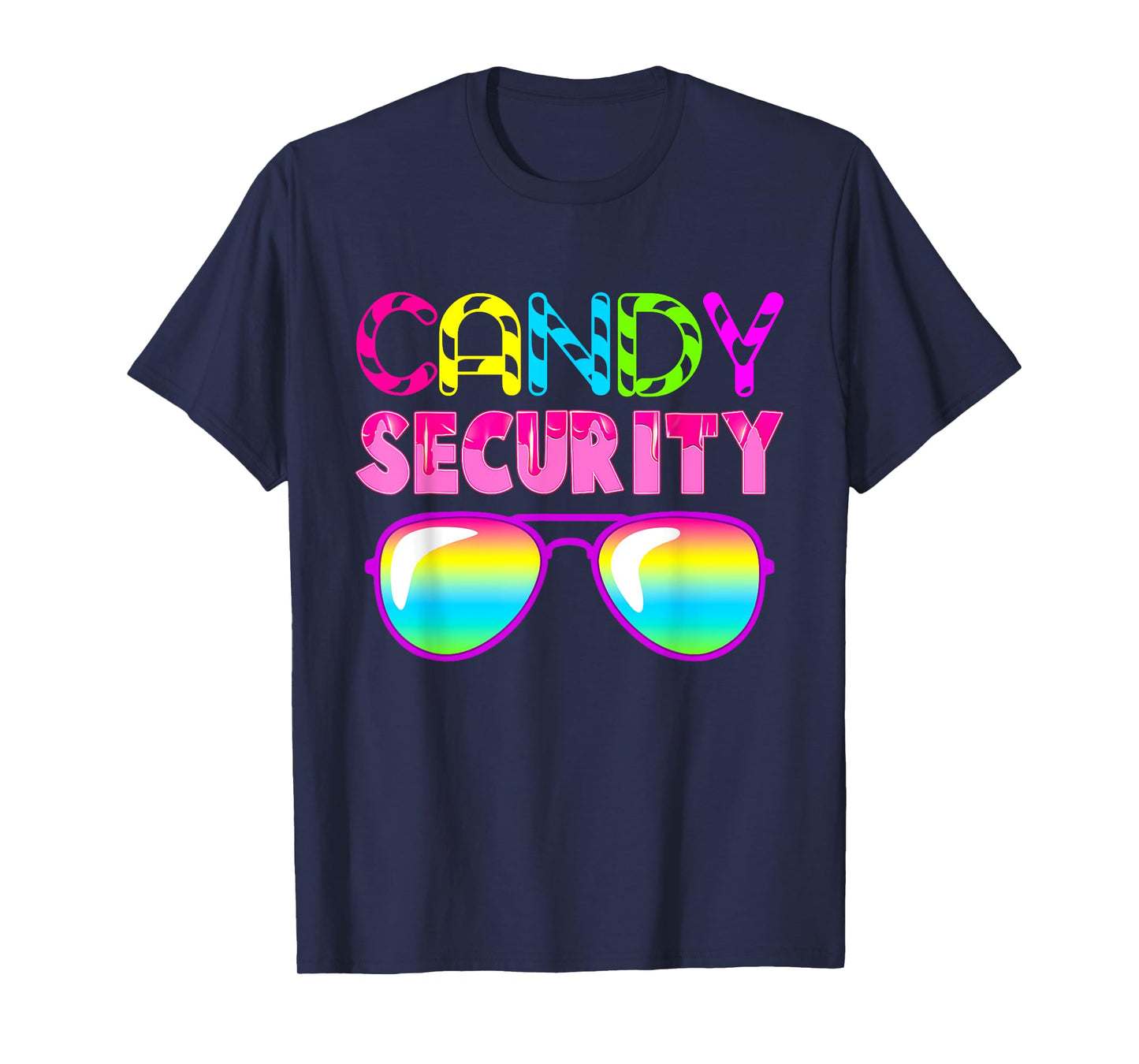 Candy Security Candy Squad Sunglasses Colorful Halloween T-Shirt
