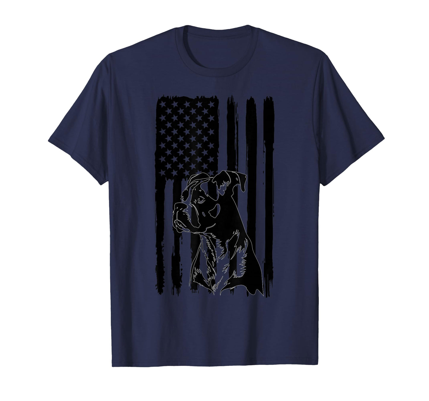 American Flag USA Patriot Boxer Dog dad T-Shirt