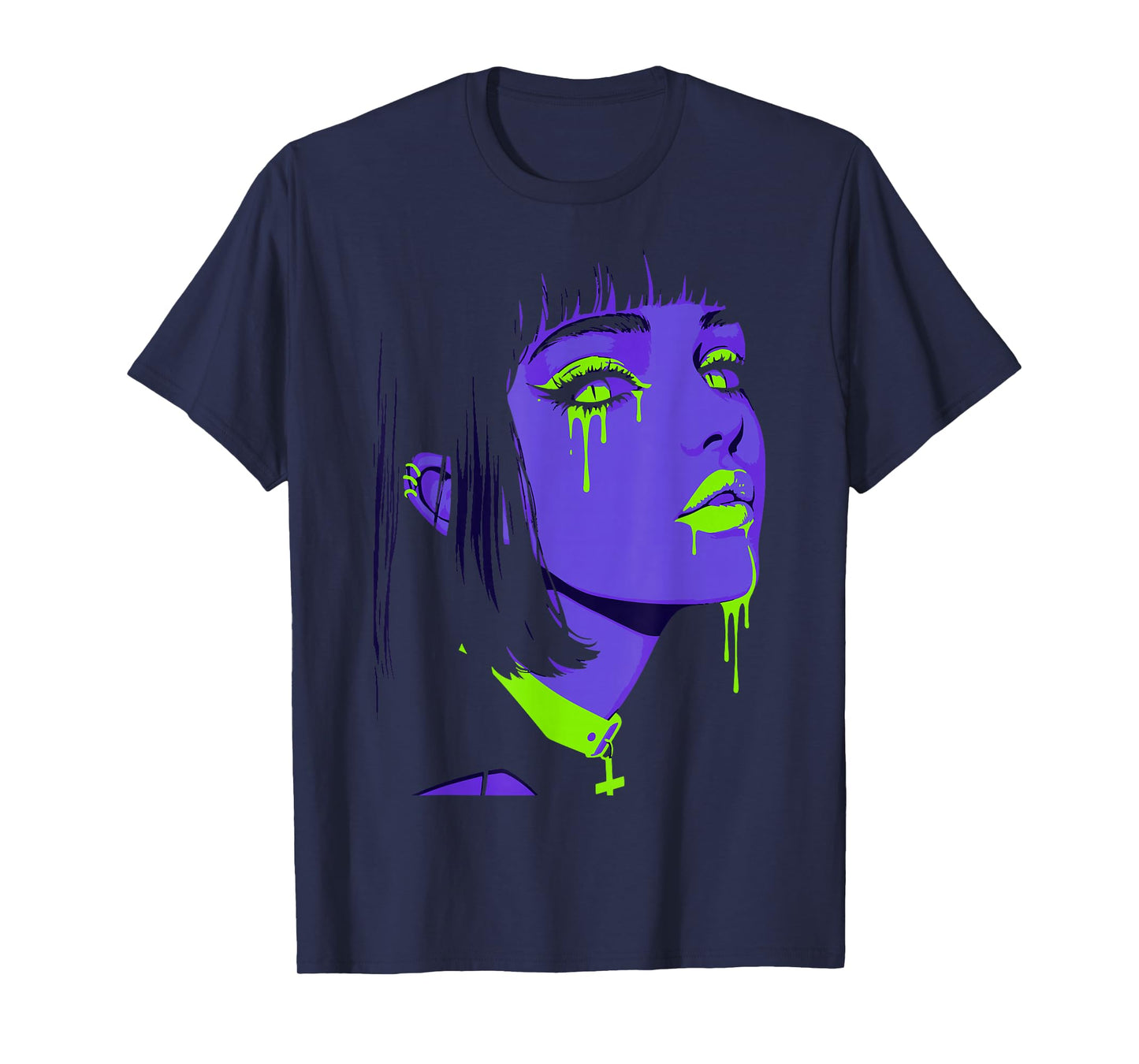 Cybergoth Cybercore Grunge Punk Goth Girl Alt Anime Manga T-Shirt