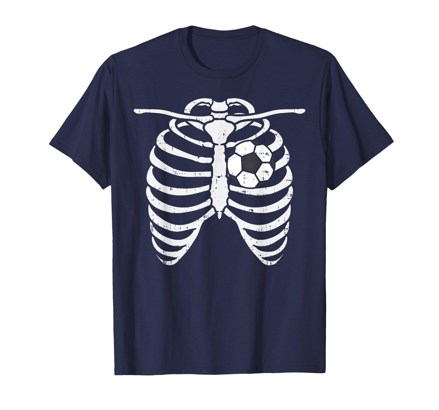 Soccer Heart Skeleton Ribs X-Ray Sport Halloween Costume T-Shirt