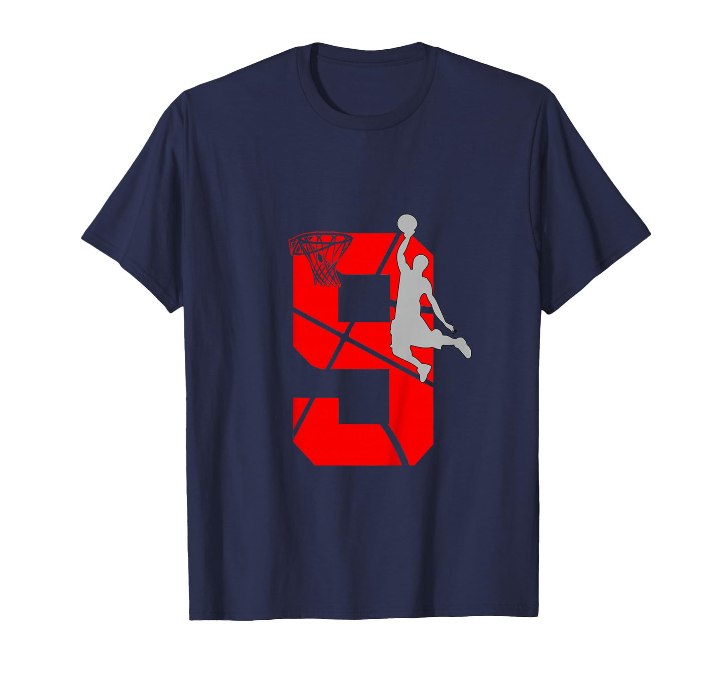 9 Year Old 9th Basketball Birthday PartyTheme Boys Girls T-Shirt