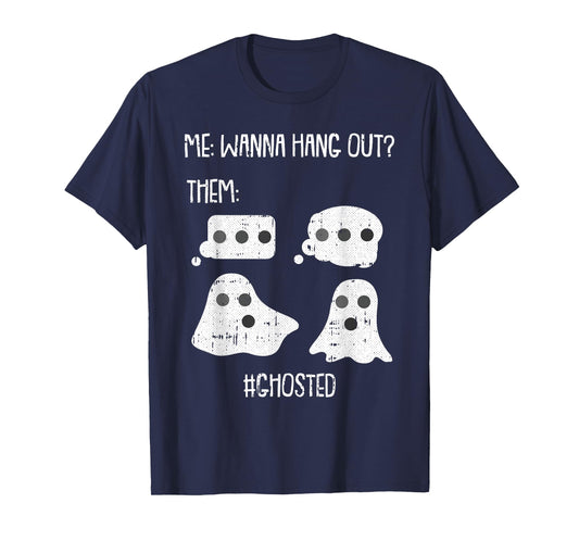Wanna Hang Out Lazy Halloween Costume Funny Ghost Ghosted T-Shirt