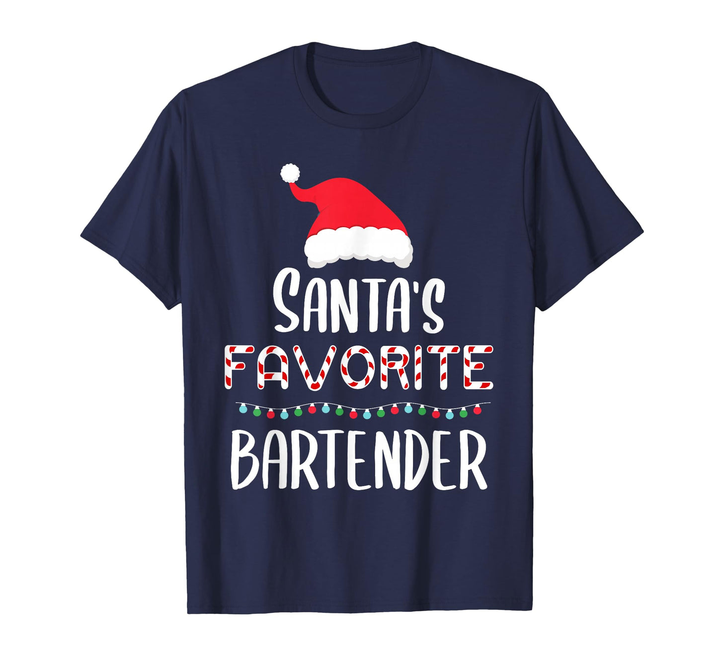 Santas Favorite Bartender Pajamas - Xmas Bartender Costume T-Shirt