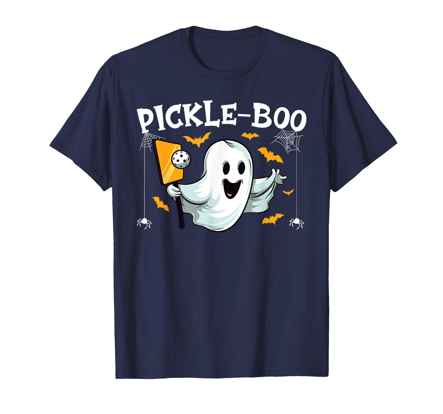 Pickleball Halloween Funny Ghost Pickle-boo Pun Paddle T-Shirt