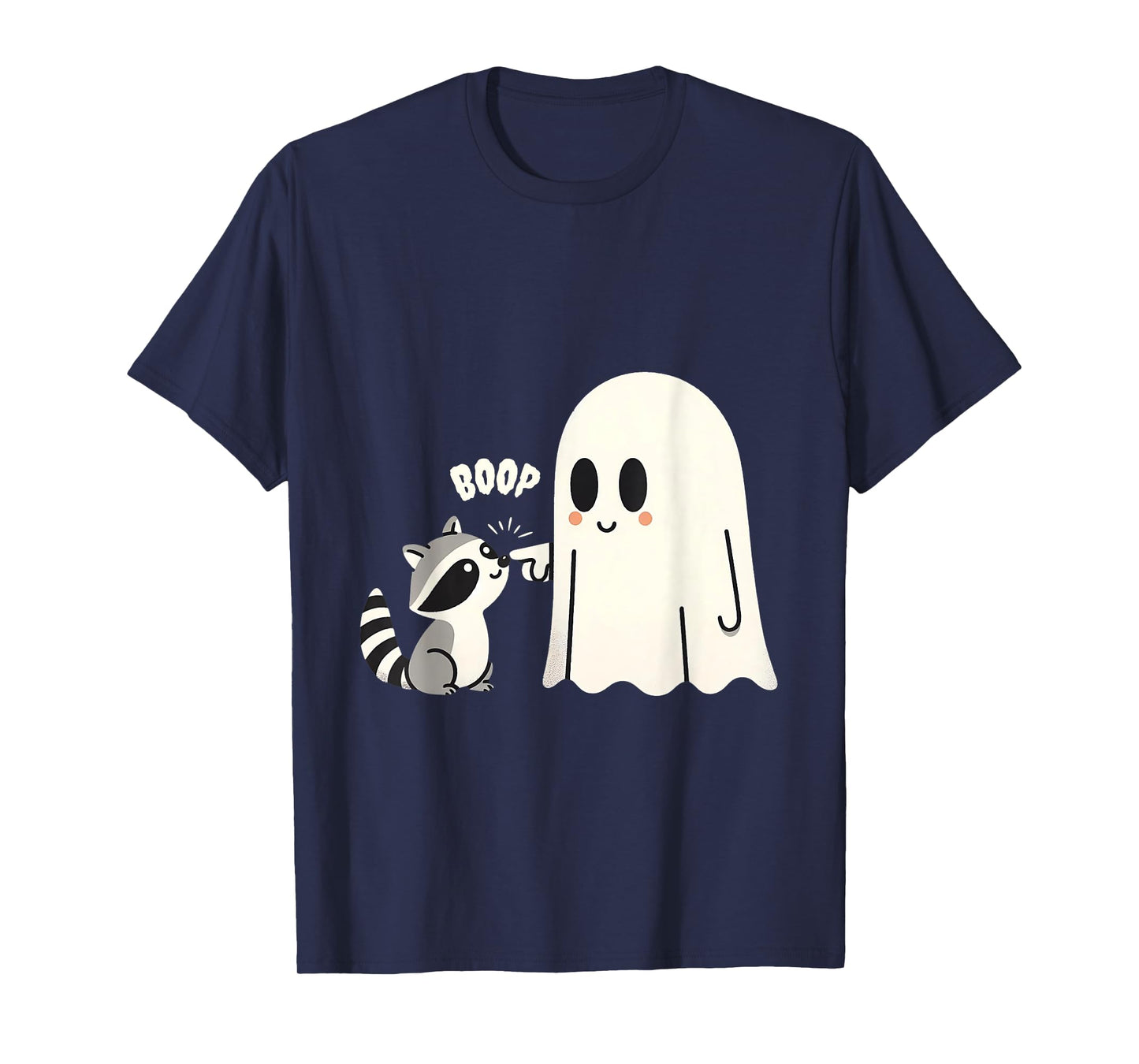 Raccoon Vintage Ghost Boop Men Women Funny Halloween Racoon T-Shirt