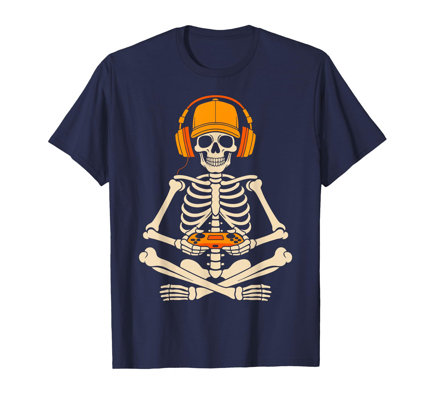Skeleton Gamer Halloween Video Gaming Boys Girls Men Women T-Shirt