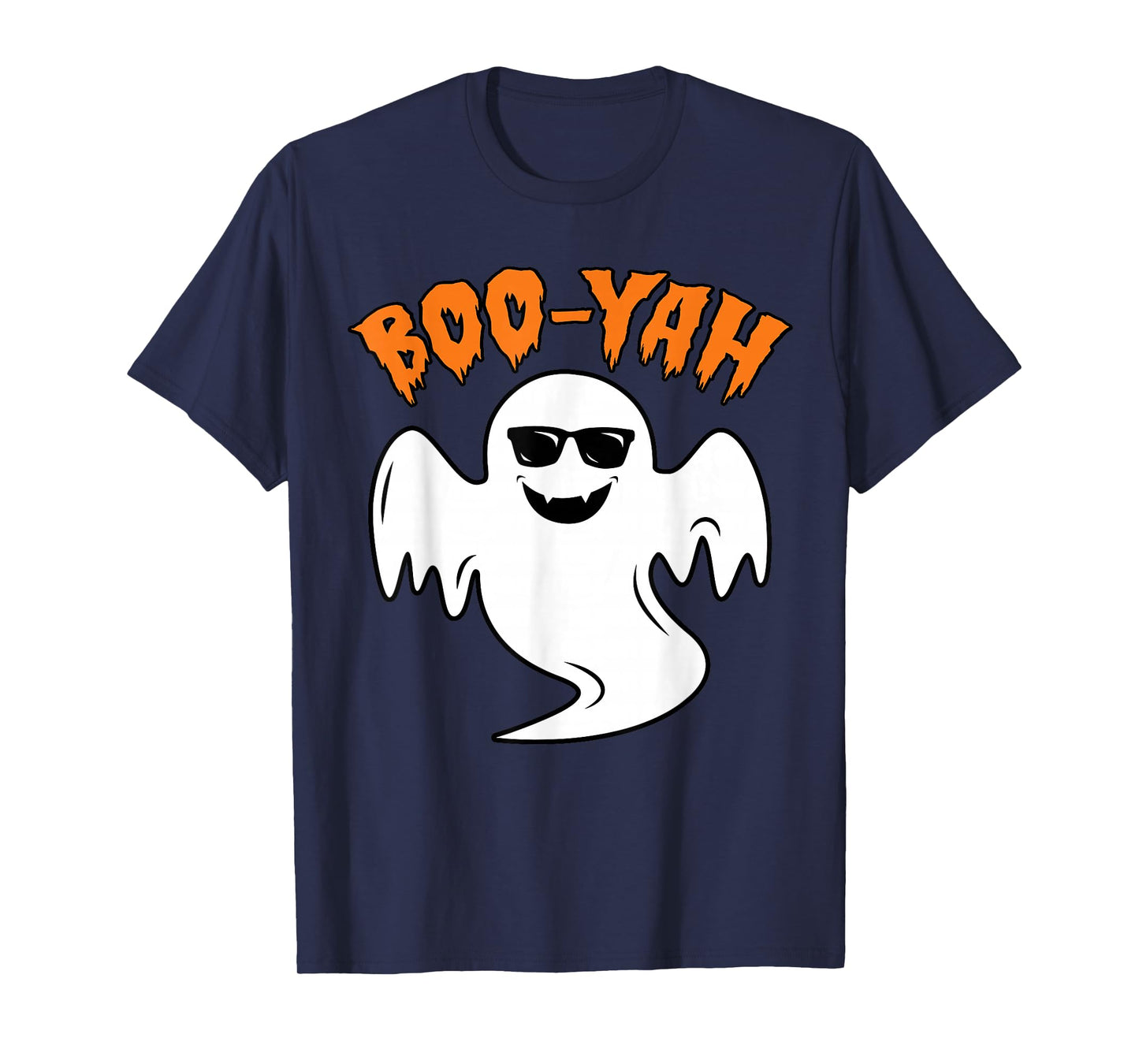 Boys Halloween Shirt Ghost Boo Yah Funny Spooky Retro Booyah T-Shirt