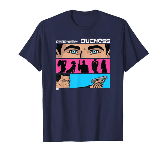 Archer Colorful Retro Silhouettes 60's Inspired Cartoon T-Shirt