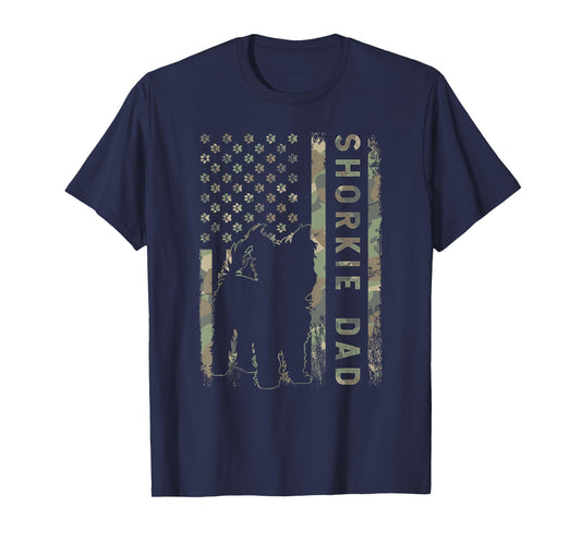 Shorkie Dad USA Flag Dog Owner Women Kids Men T-Shirt