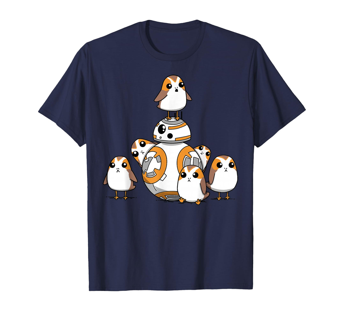 Star Wars Porgs Having Fun With BB-8 Portrait T-Shirt