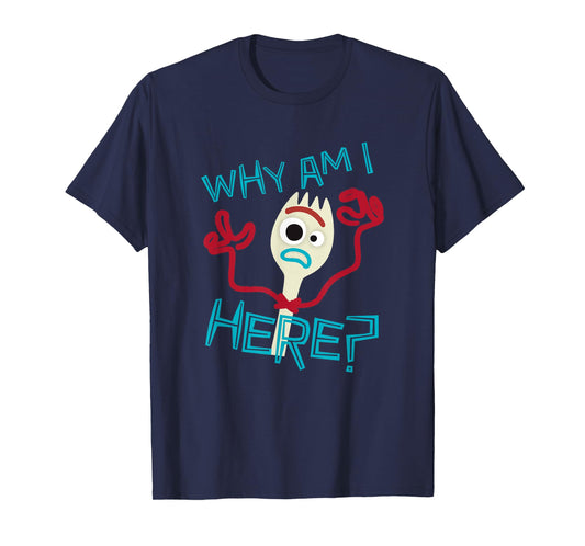 Disney Pixar Toy Story 4 Cute Forky Why Am I Here? Logo T-Shirt