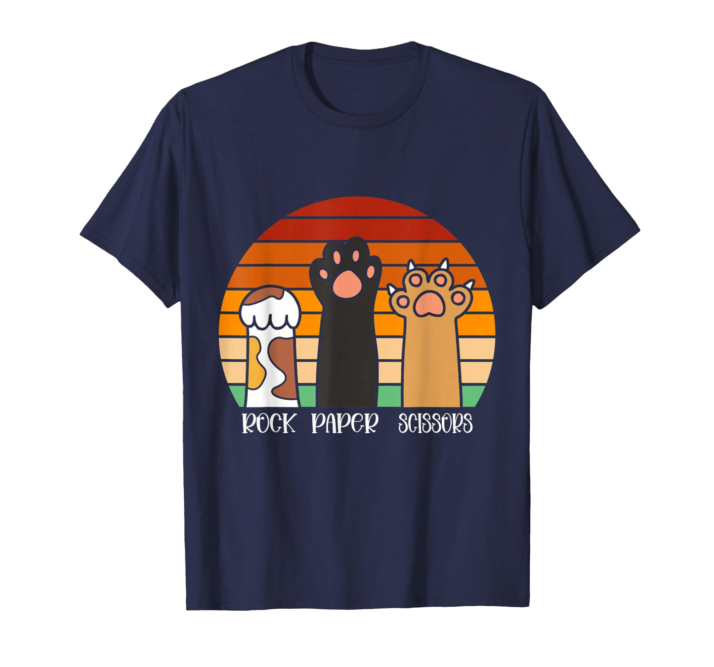 Rock Paper Scissors Game Kitten Lover Animal Paws Cat T-Shirt