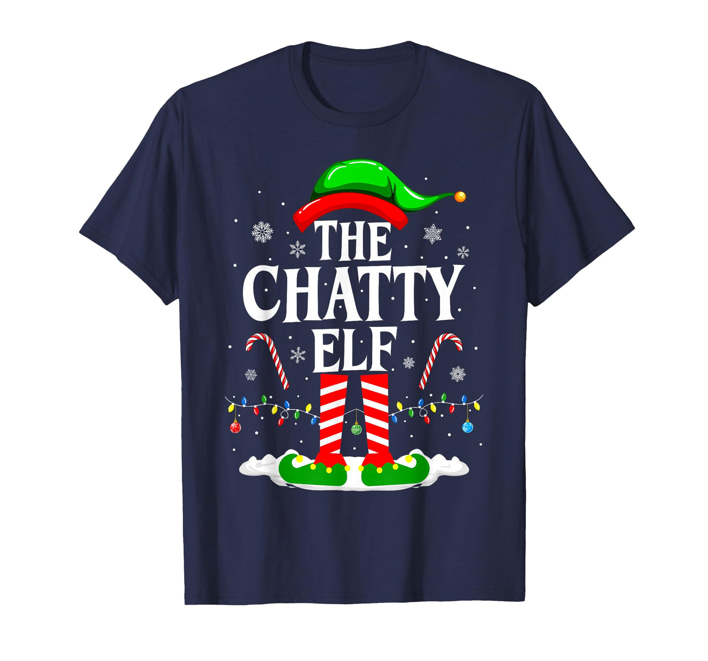 The Chatty Elf Xmas Funny Matching Family Group Christmas T-Shirt