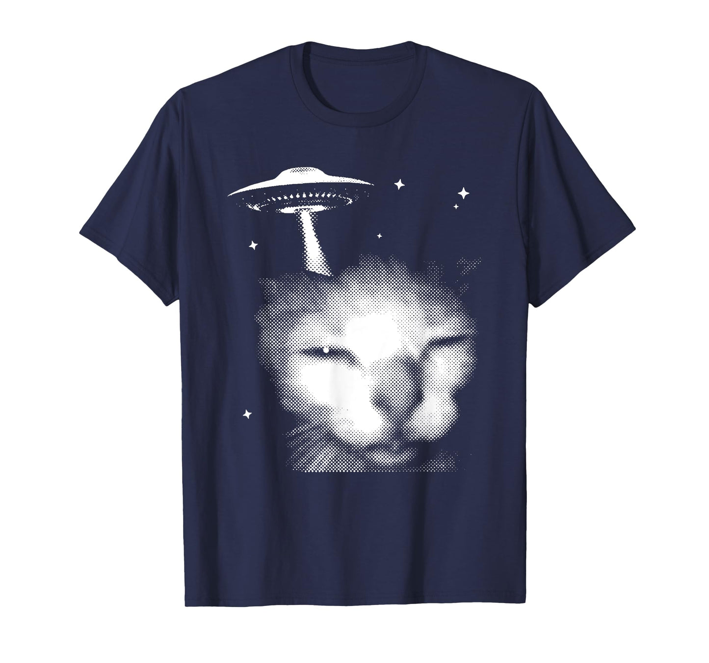Funny Alien Abduction Cat UFO Flying Saucer Space Meme T-Shirt
