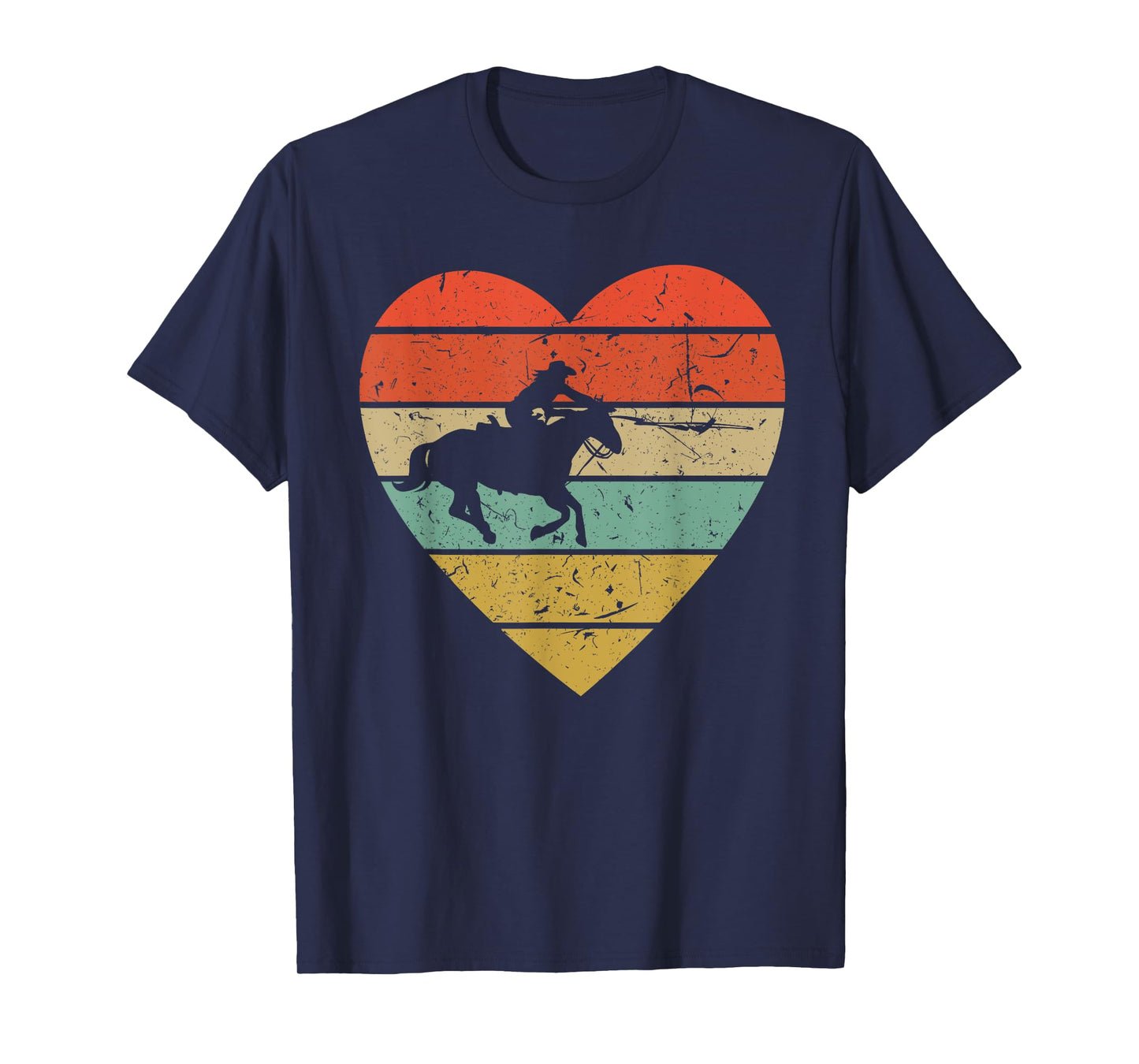 Roping Vintage Design Retro Horse Calf Roper Heart Sport Fan T-Shirt