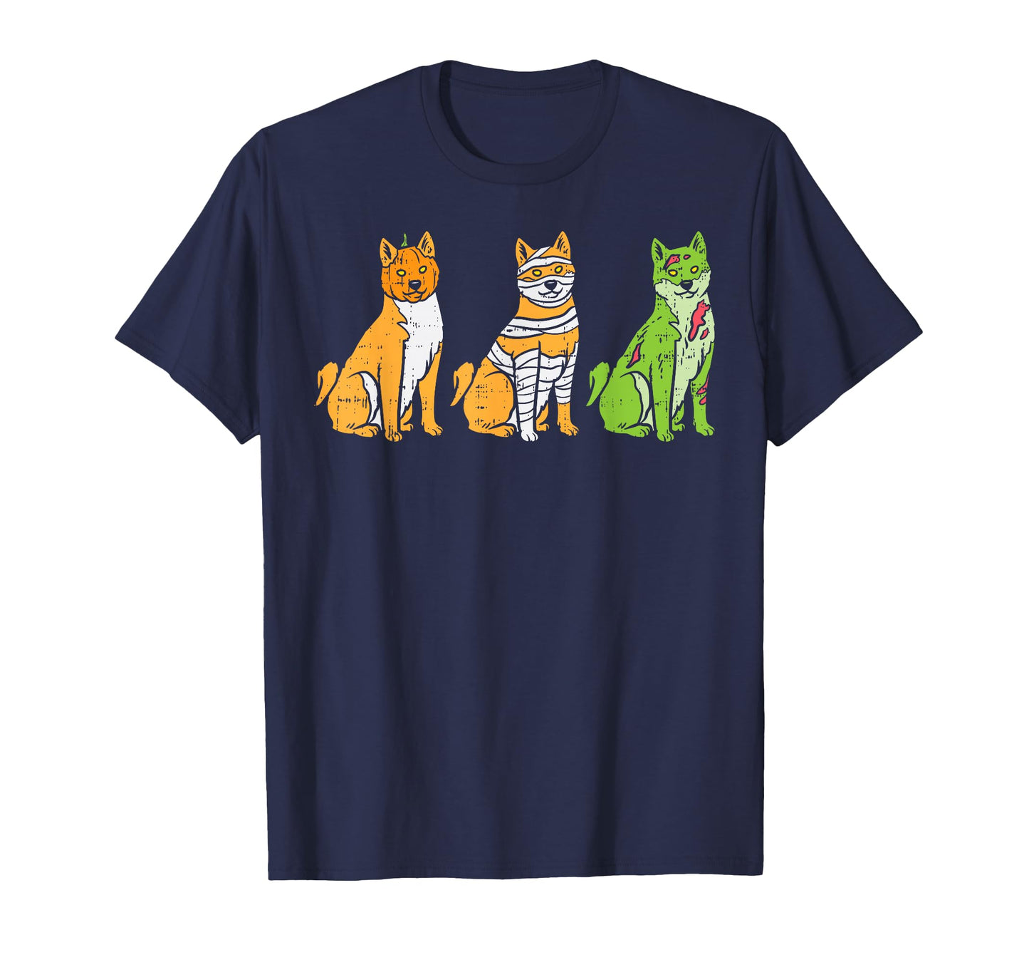 Pumpkin Mummy Zombie Shiba Inu Dog Halloween Akita Gift T-Shirt