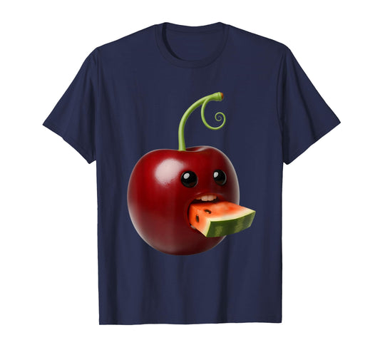 Niche Fruits Funny Cherry Meme Brainrot Surreal T-Shirt