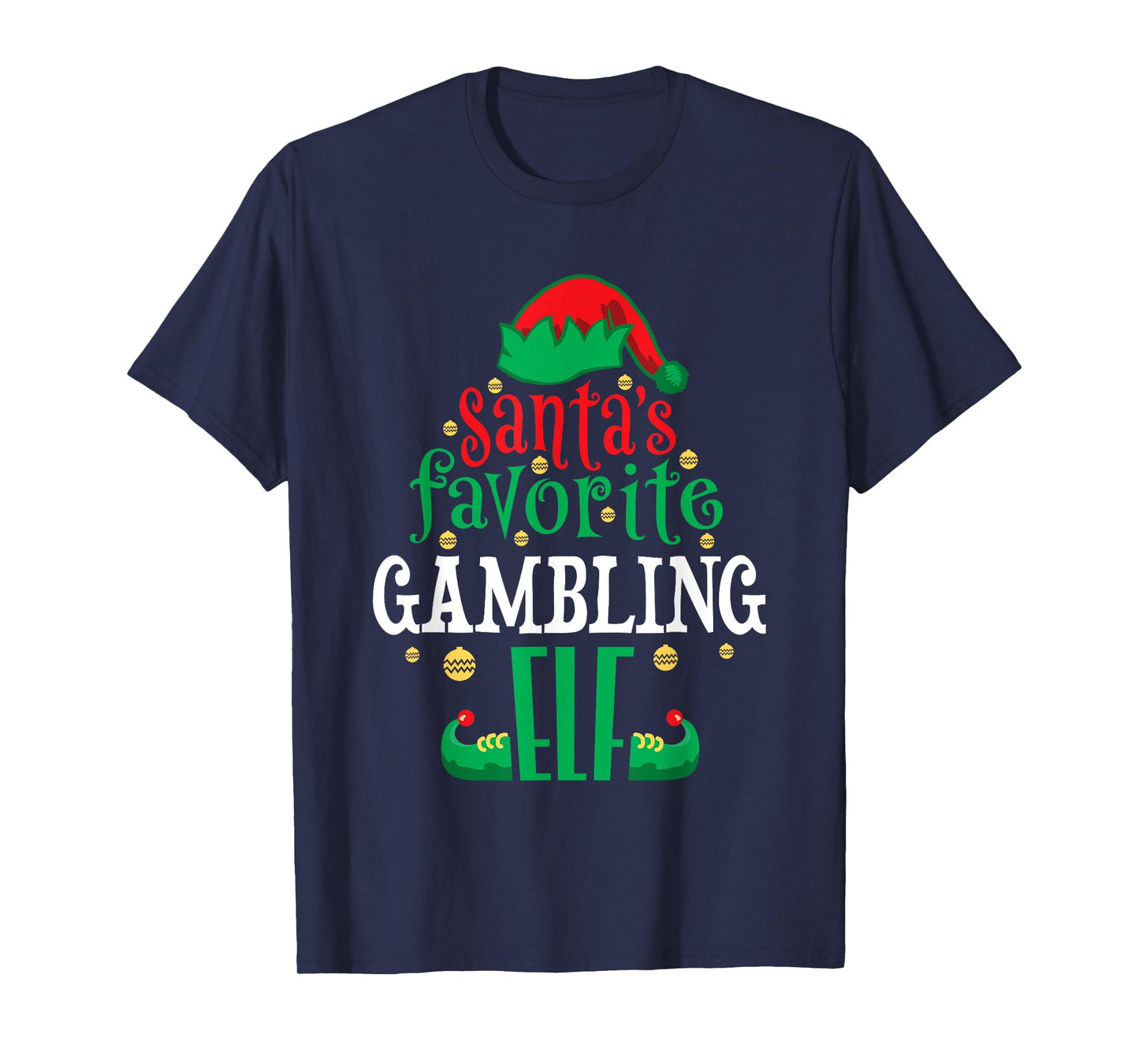 Santa's Favorite Gambling Elf Christmas Matching Casino T-Shirt