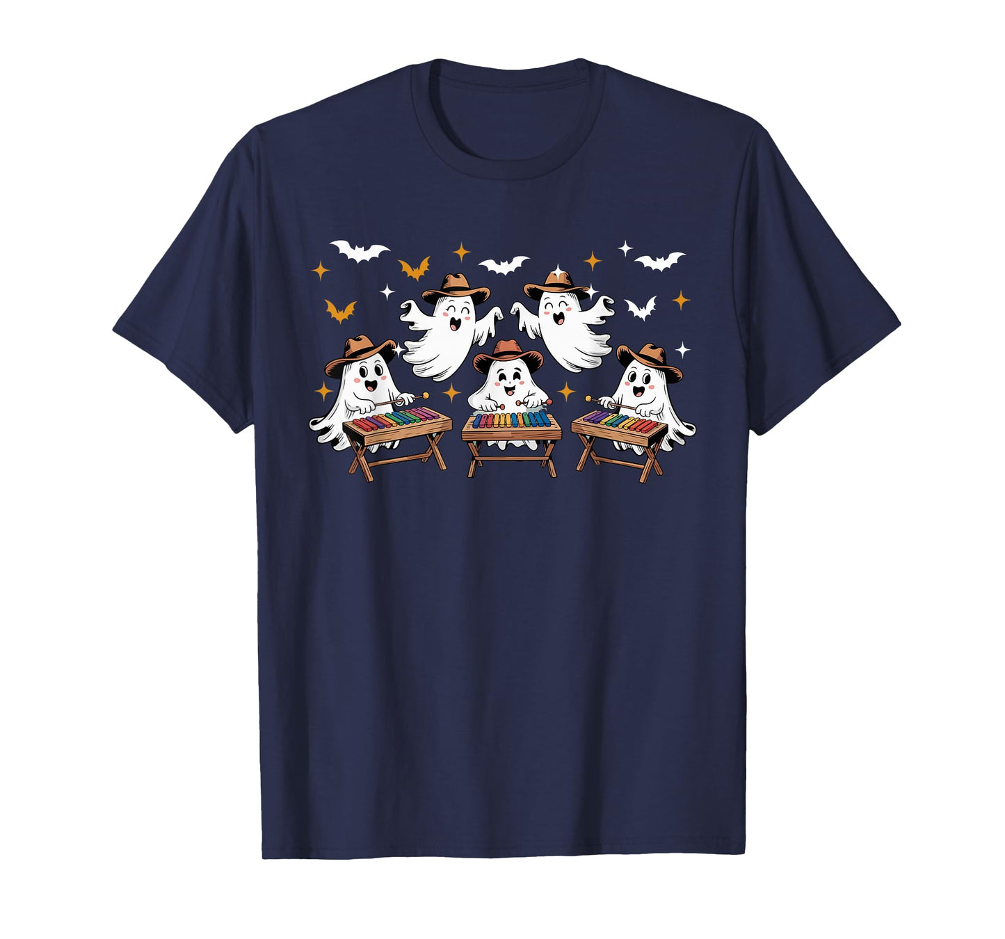 Group Boos Playing Xylophone Halloween Instrument Musical T-Shirt