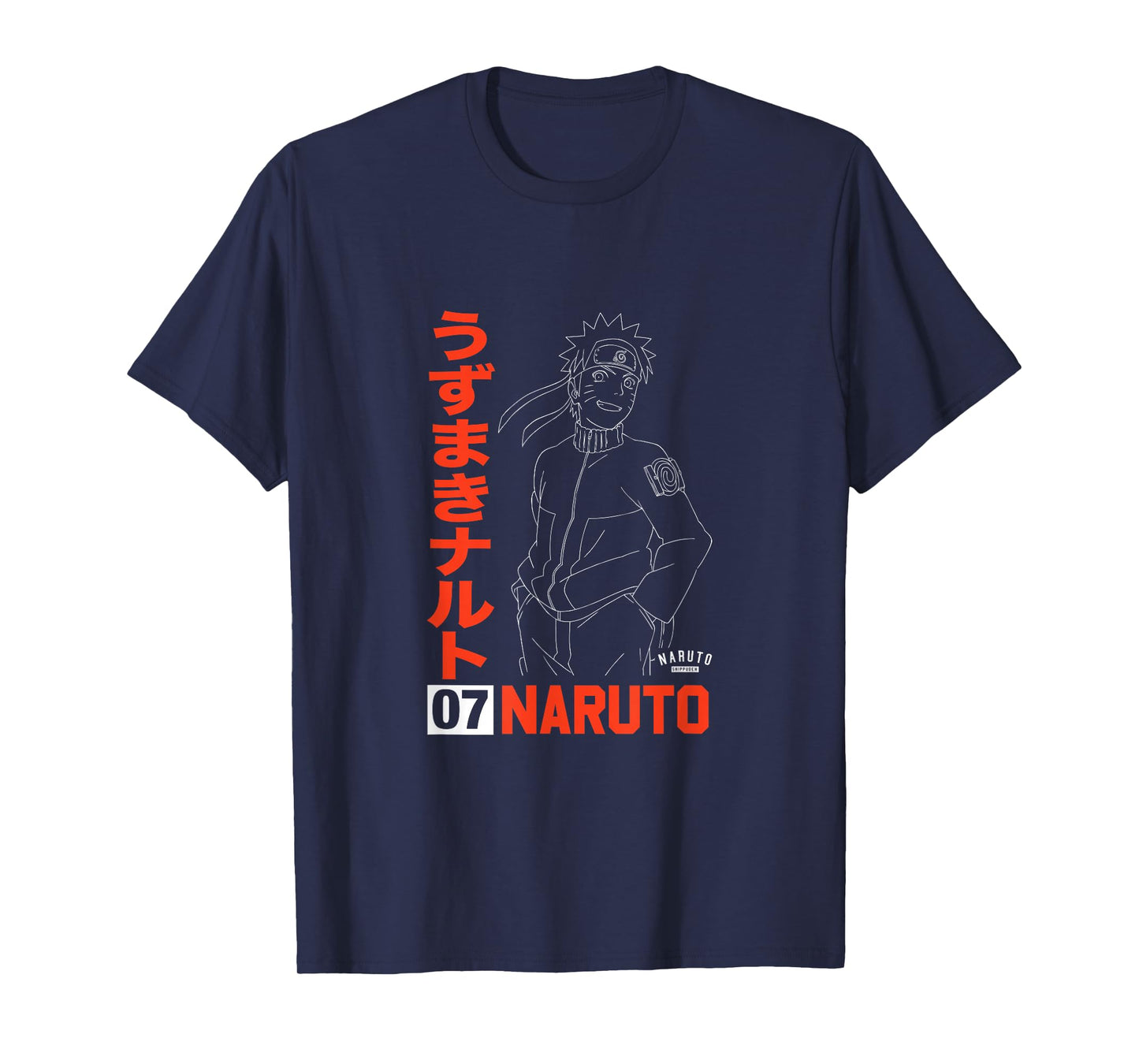 Naruto Naruto Shippuden Uzumaki Line Art T-Shirt - Unisex-Adult, Black, Small, Short Sleeve, T-Shirt, Anime