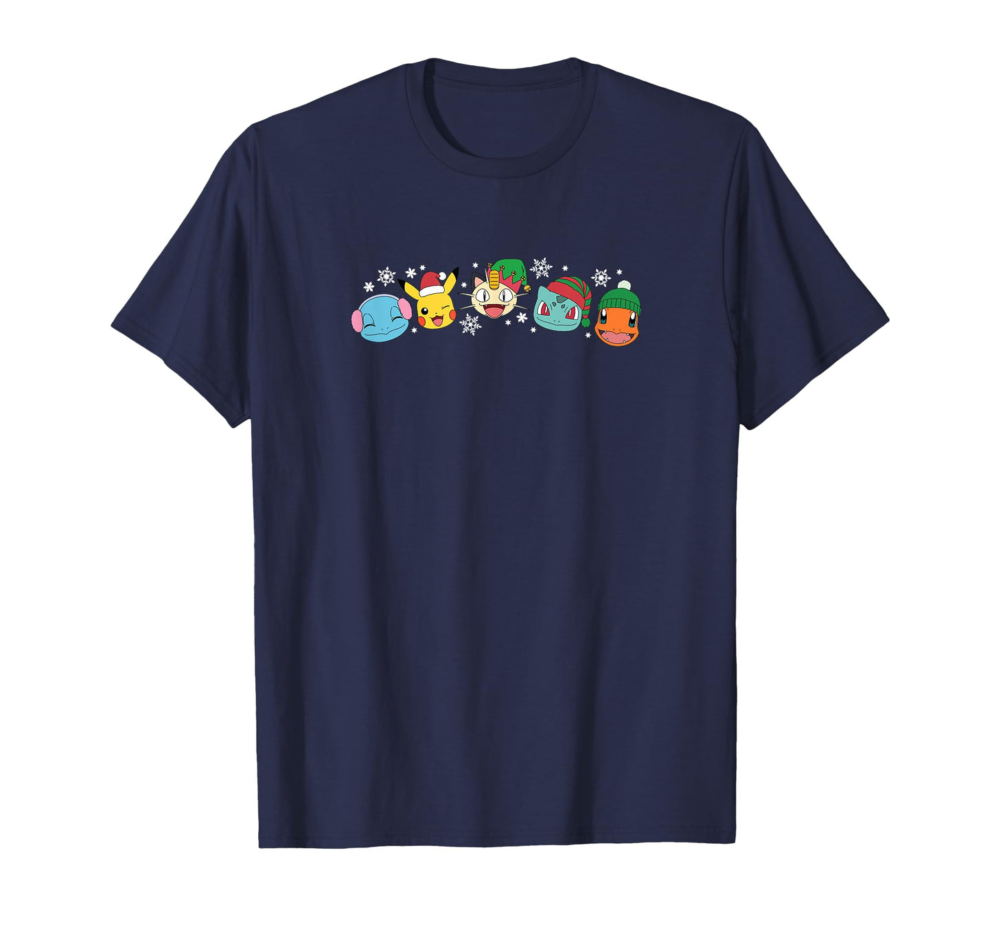 Pokémon - Festive Faces Holiday Snowflake Fun T-Shirt