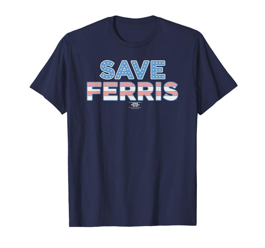 Ferris Bueller's Day Off Save Ferris American Flag Movie T-Shirt
