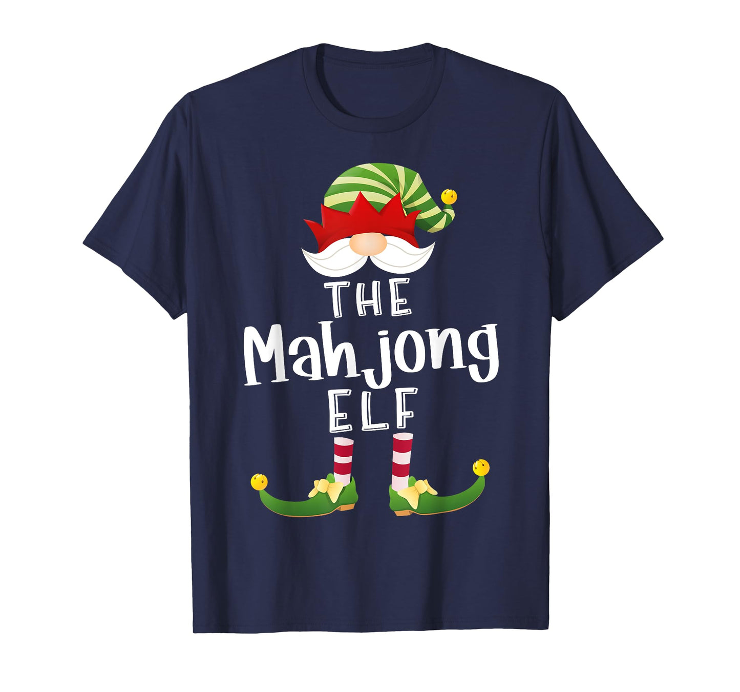 Mahjong Elf Group Christmas Funny Pajama Party T-Shirt