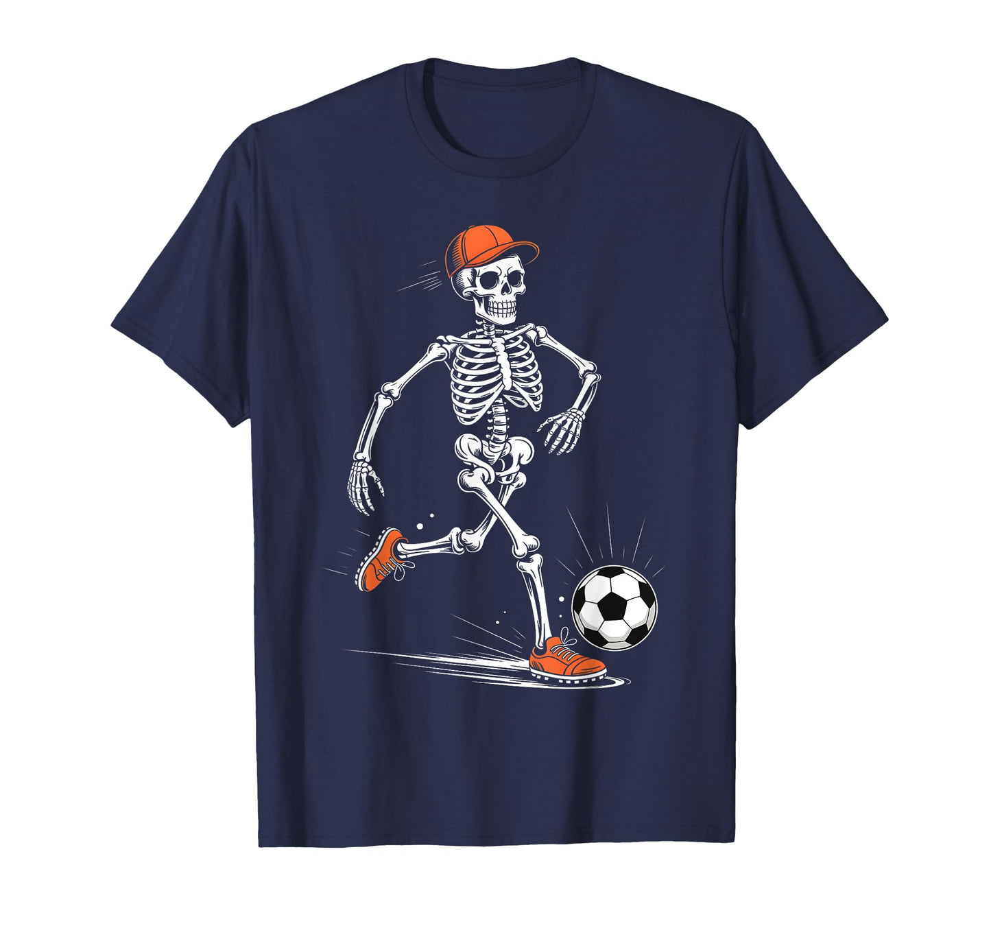 Funny Skeleton Soccer Men Boys Kids Halloween Costume T-Shirt
