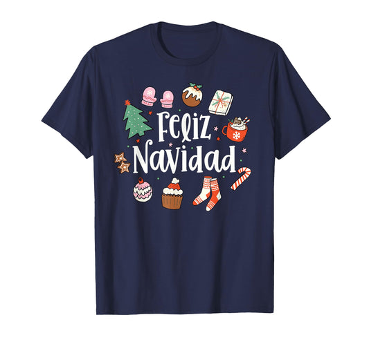 Feliz Navidad Spanish Merry Christmas Mexican Holiday Xmas T-Shirt
