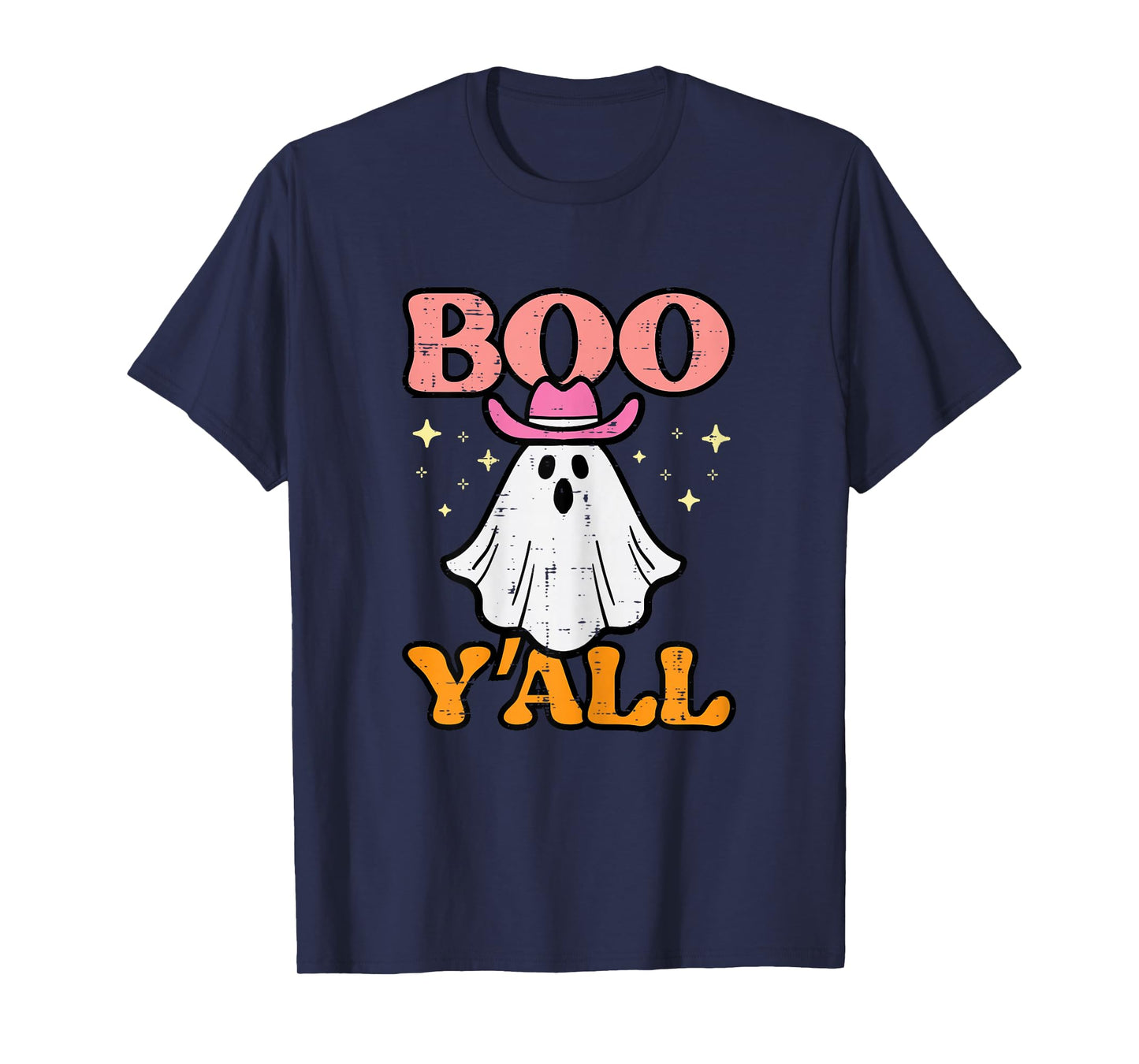 Halloween Boo Yall Ghost Cowgirl Costume Girls Kids Women T-Shirt
