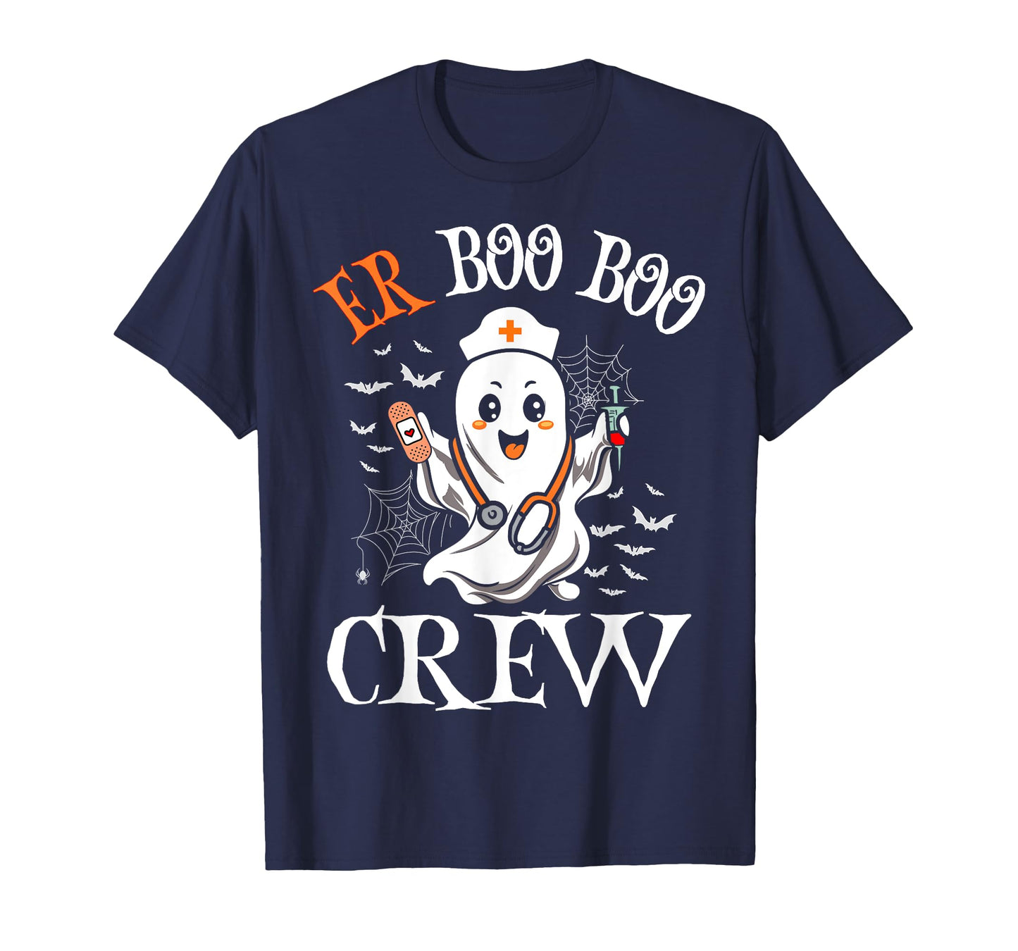 ER Nurse Boo Crew Vintage Halloween Emergency Room Nurse T-Shirt