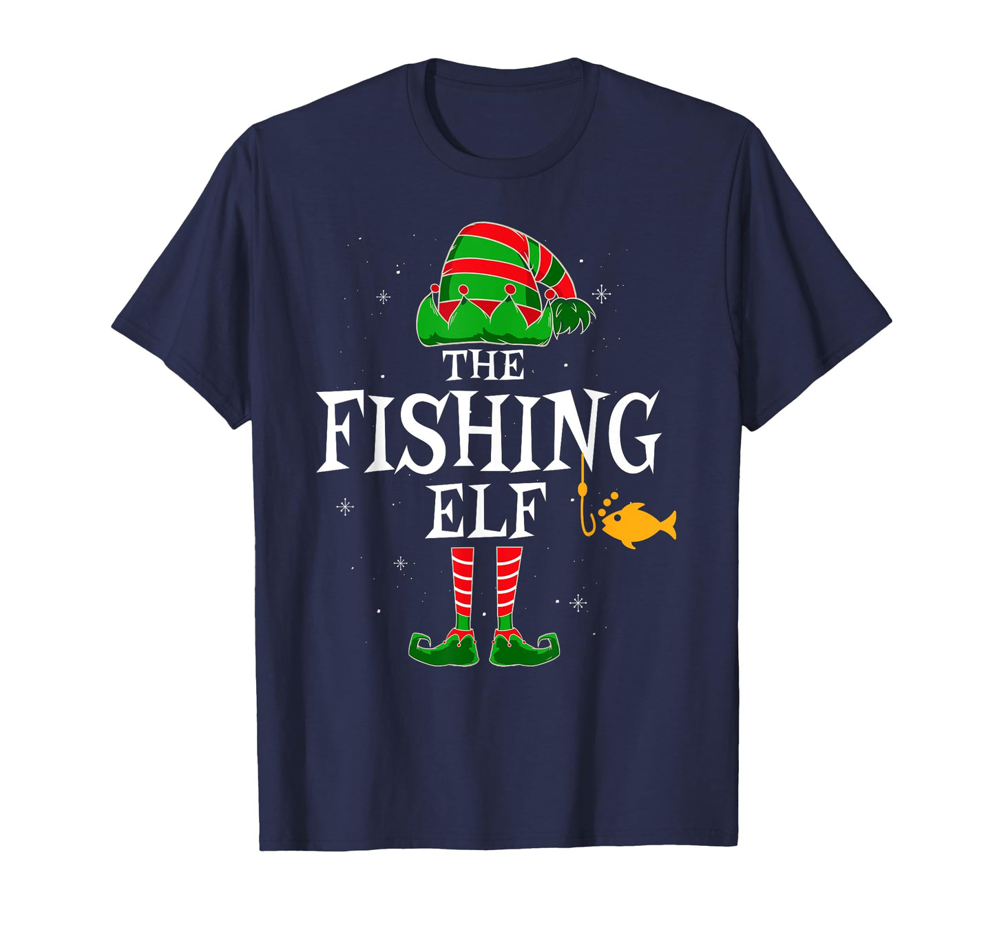 The Fishing Elf Group Matching Family Christmas Fisher Funny T-Shirt