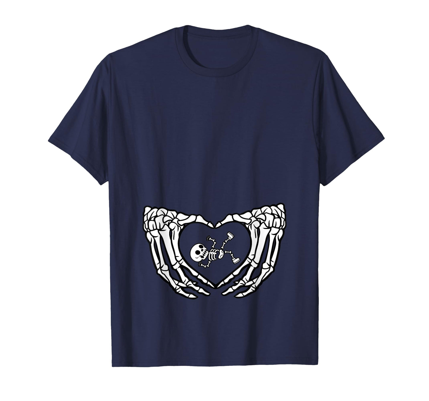 Happy Halloween Pregnant Baby Skeleton Spooky Season New Mom T-Shirt