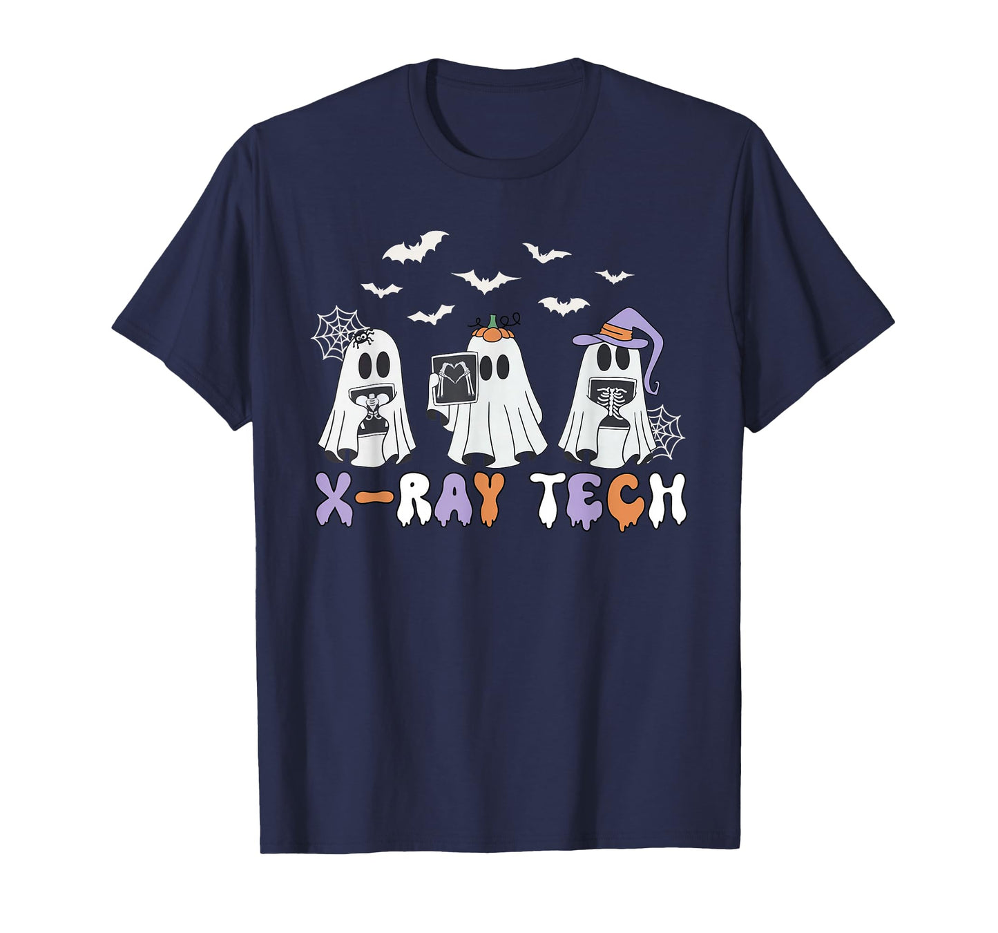 Cute Funny X-ray Tech Ghosts Boo Sheet Radiology Halloween T-Shirt